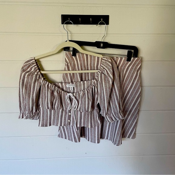 Topshop Tops - Topshop Upcycled A Line Mini Skirt and Cropped Top Set Size M-L